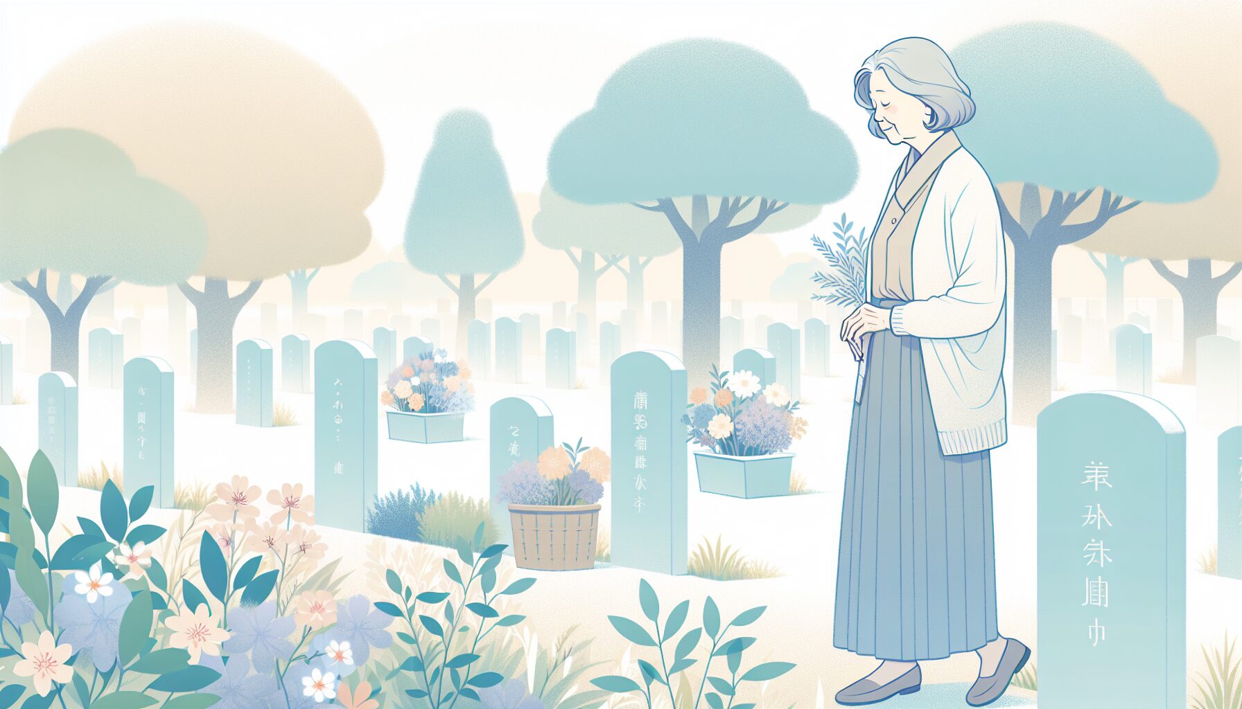 永代供養の5つの種類（合祀墓・納骨堂・樹木葬・永代供養墓・散骨）のイメージ図