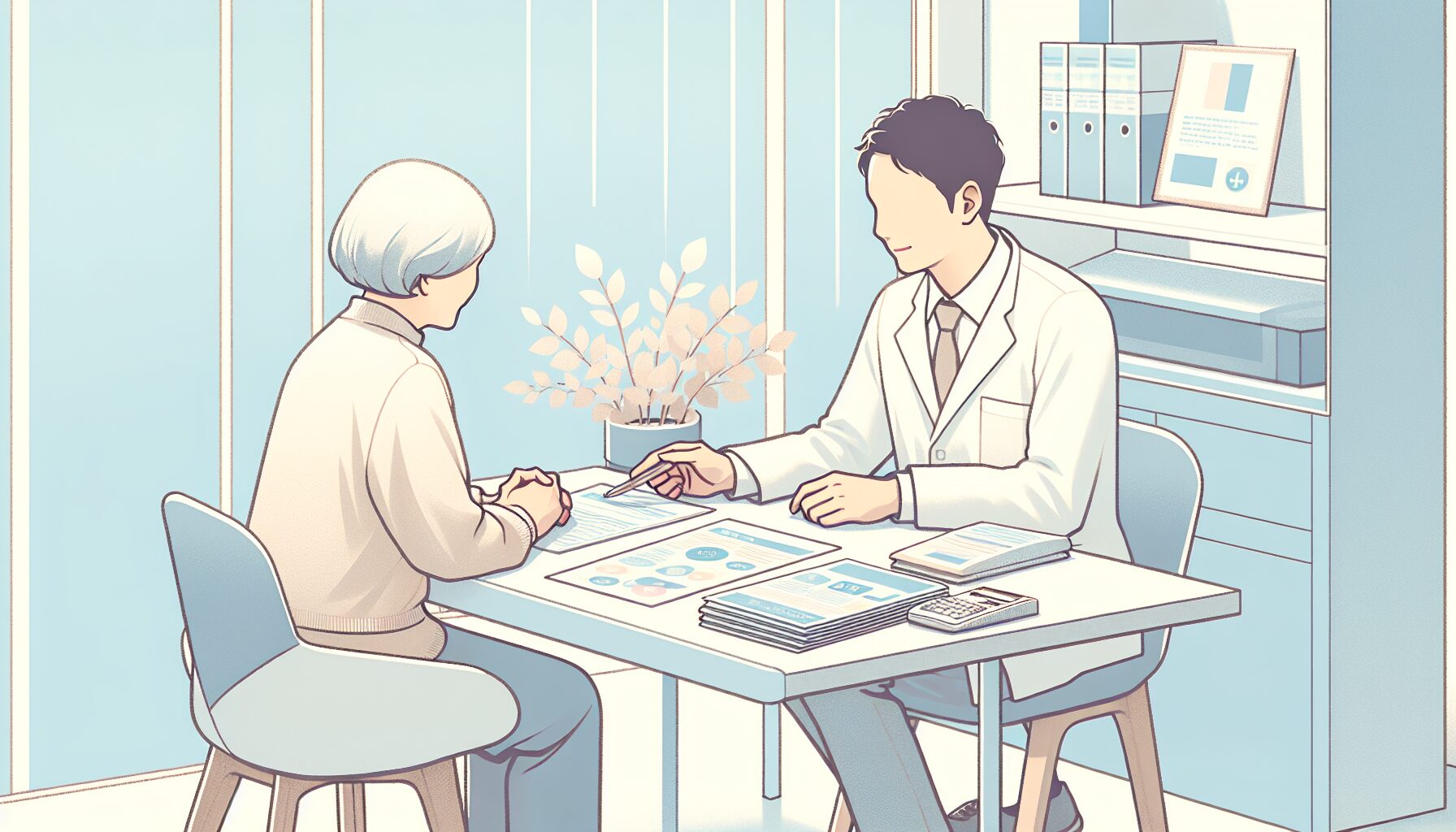 永代供養の相談をする高齢女性と専門スタッフのイメージ