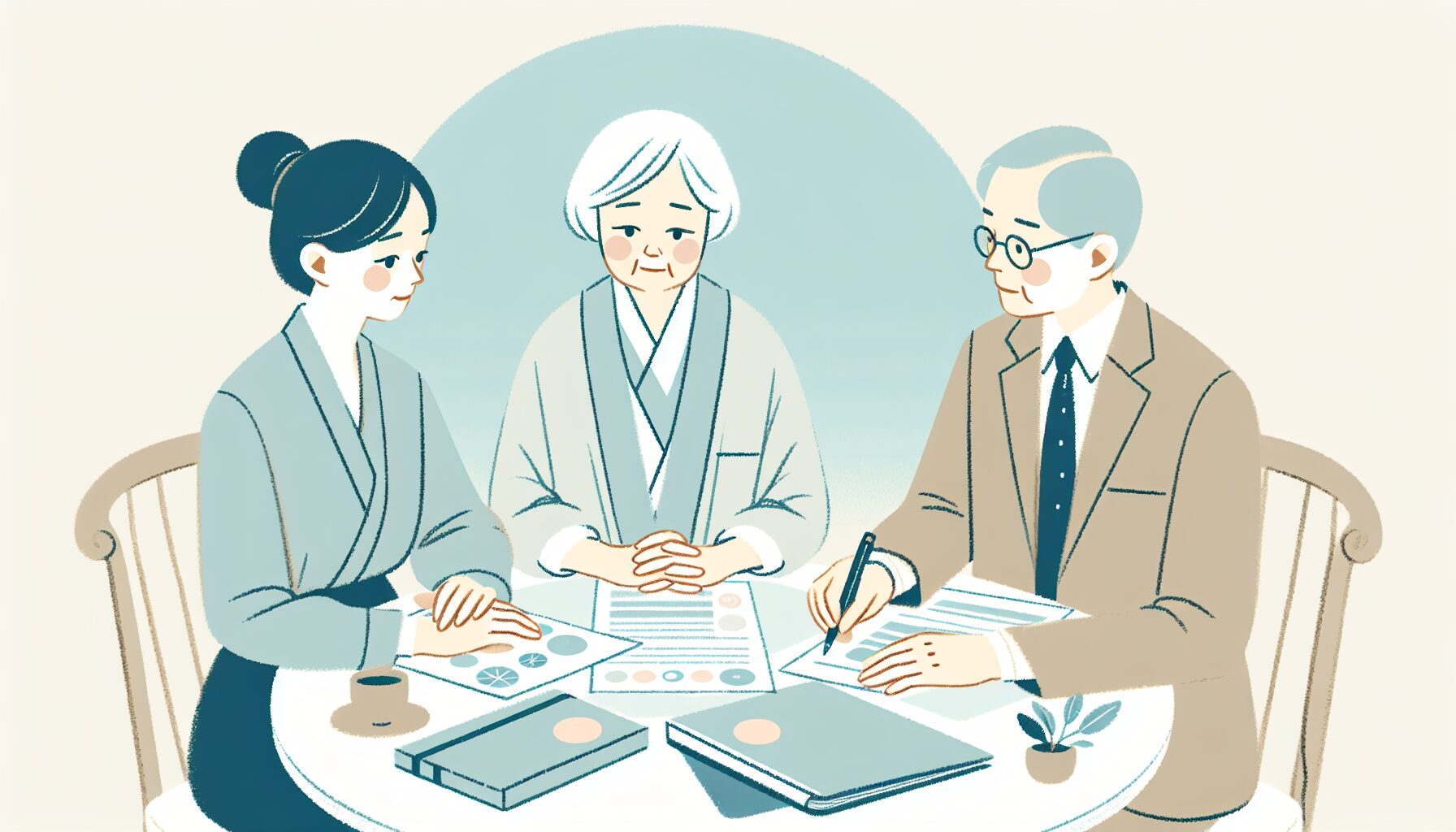 人生会議で医療の希望を話し合うイメージ