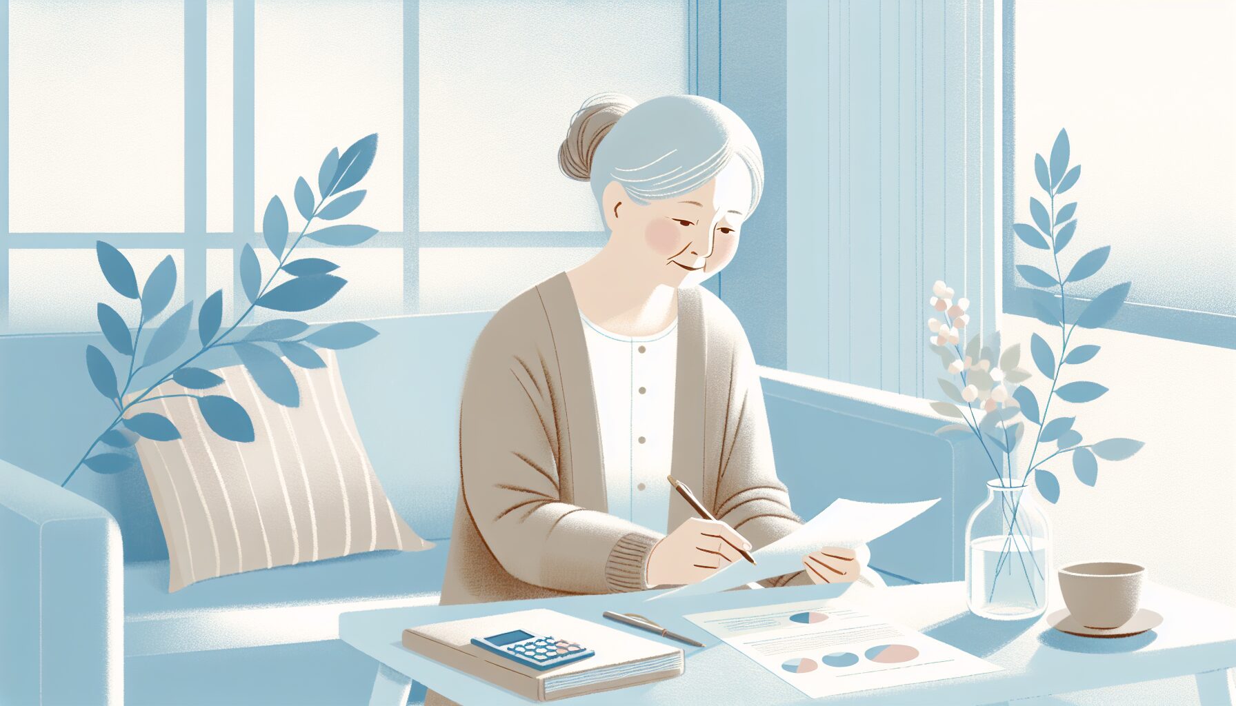 遺贈寄付の計画を立てている様子