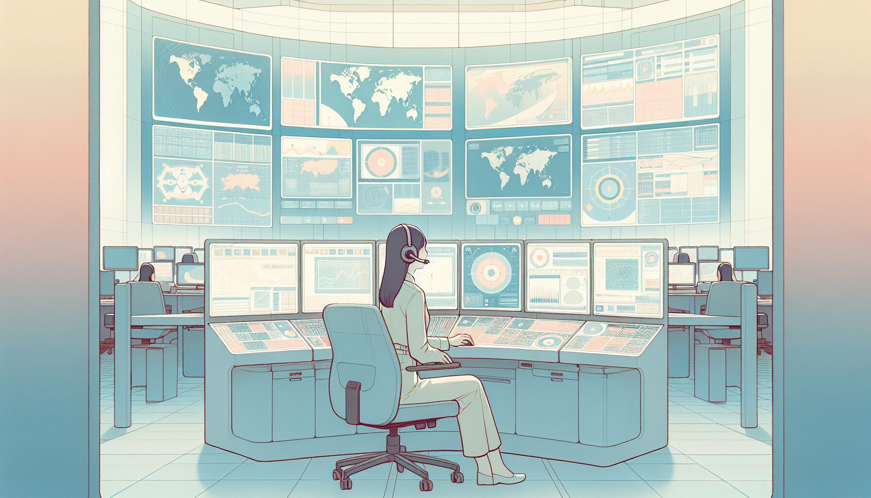 24時間対応の監視センターのイメージ