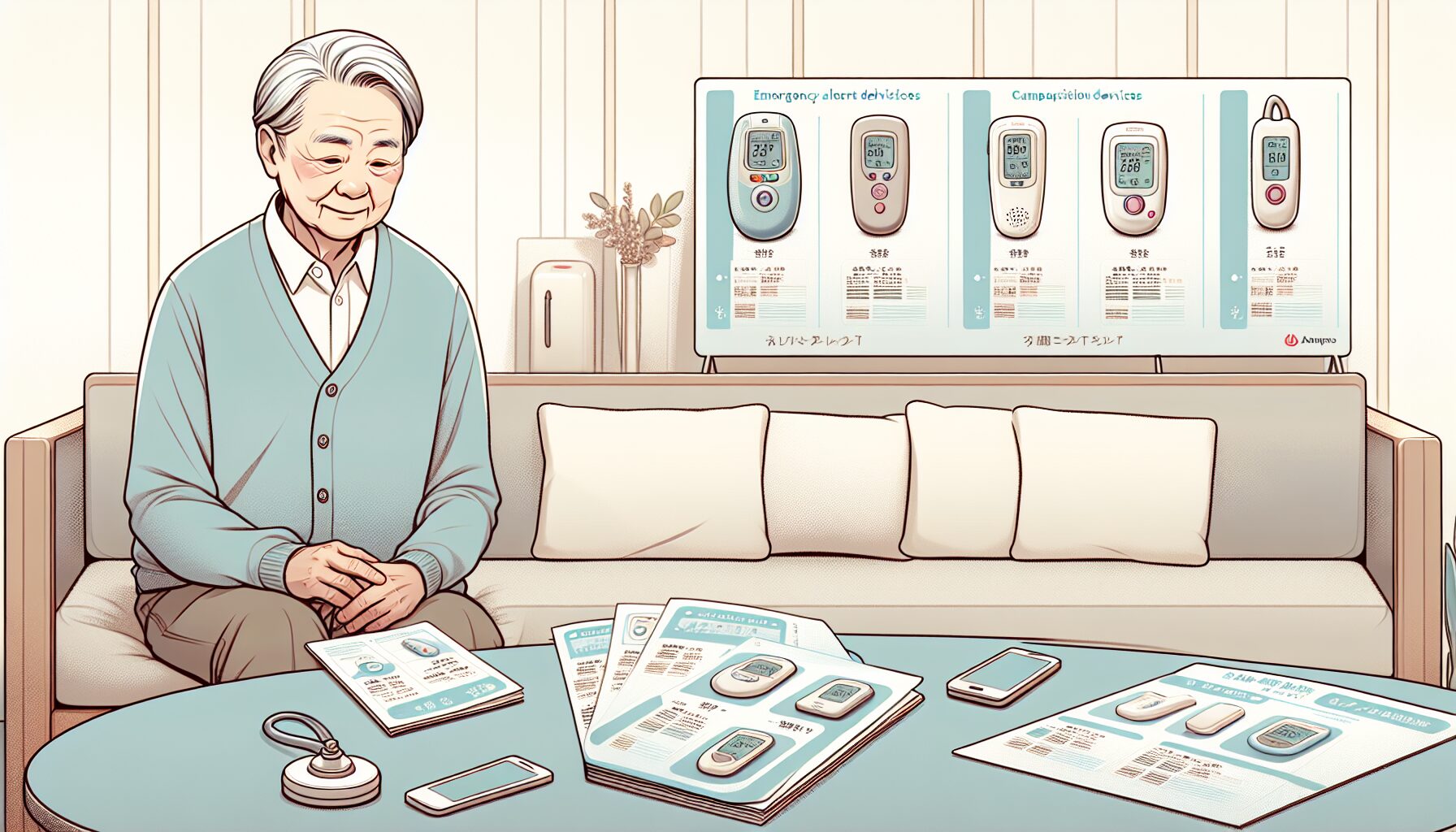 緊急通報システムを比較検討するイメージ