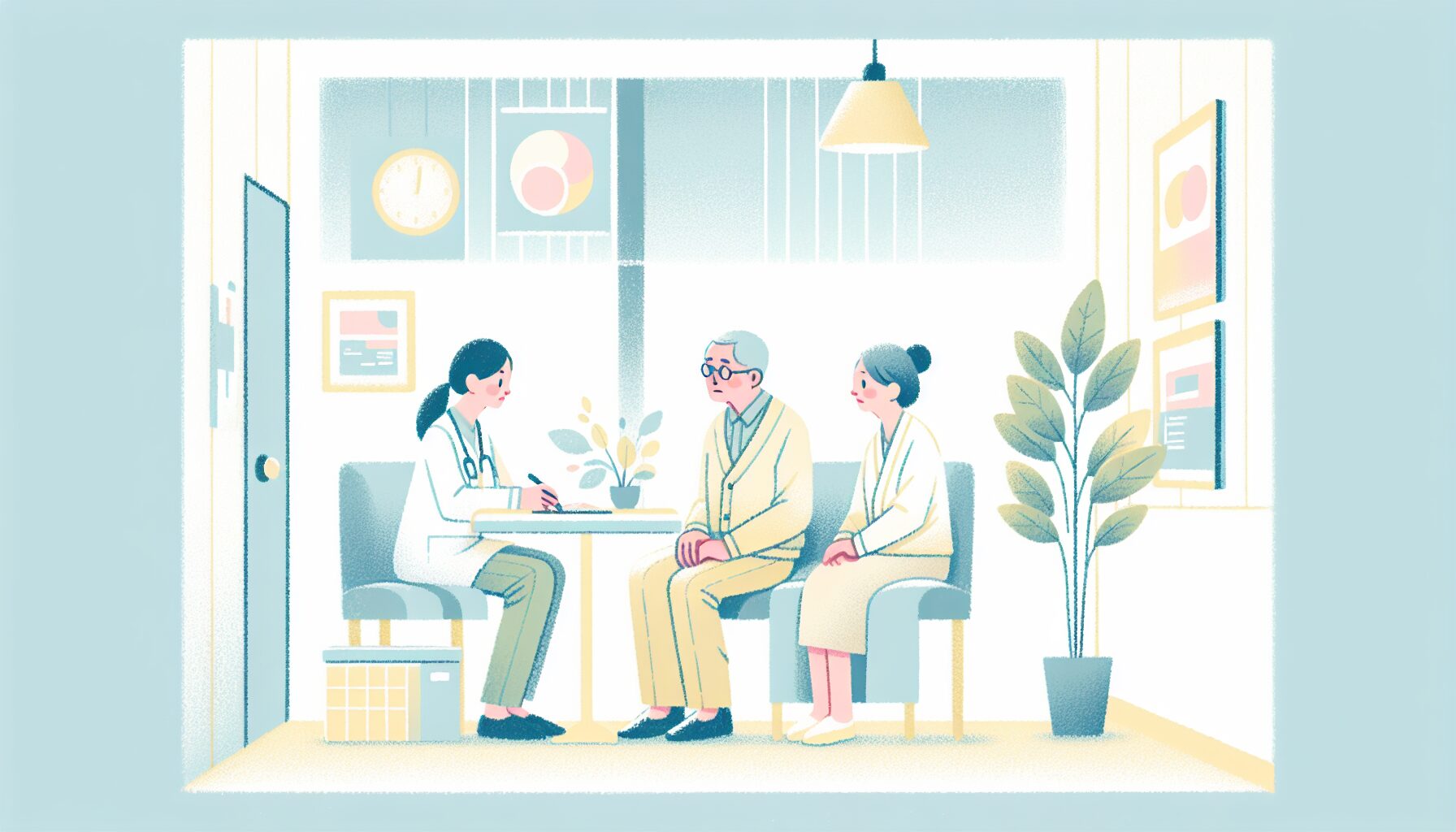 相談窓口で専門家に相談する高齢者