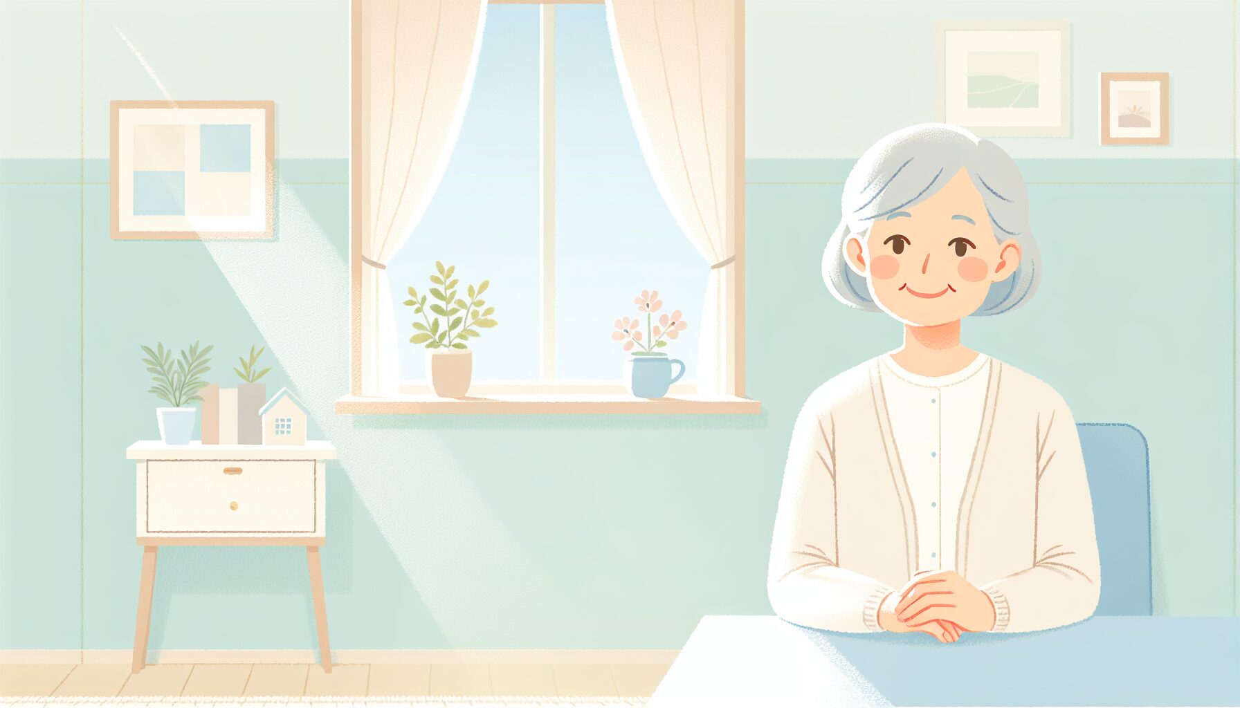 安心して一人暮らしを続ける高齢者