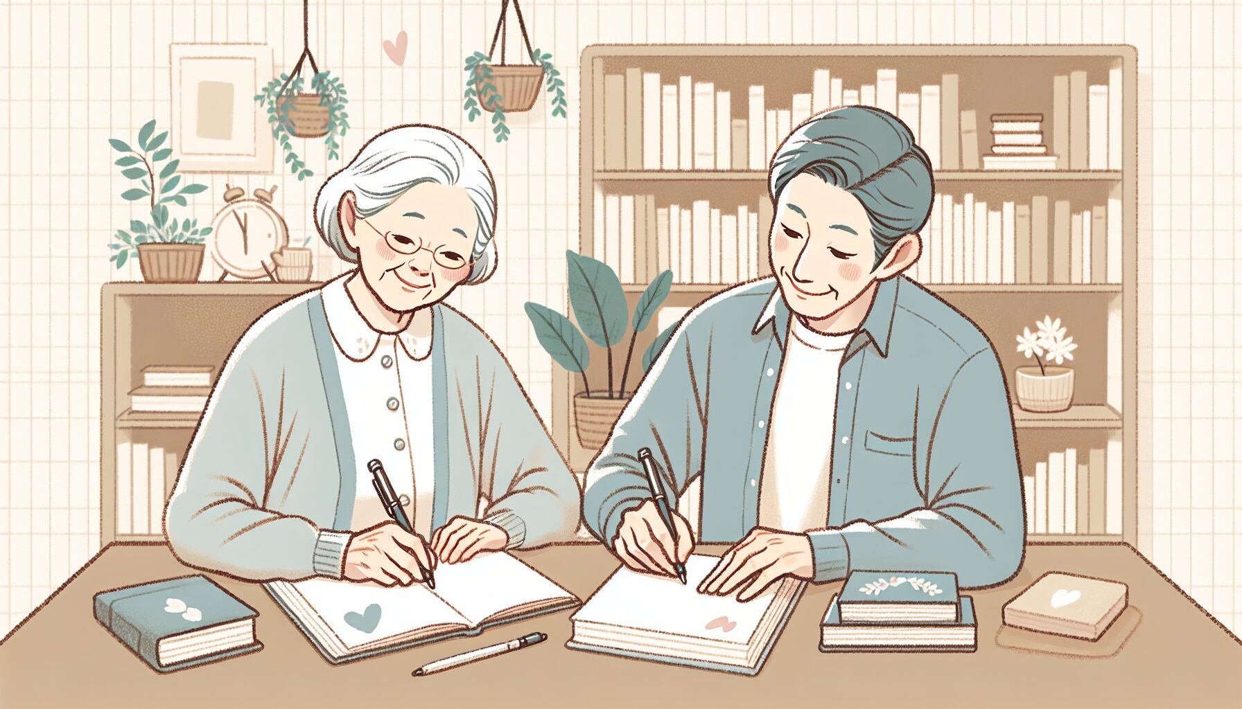 夫婦でエンディングノートを書くイメージ