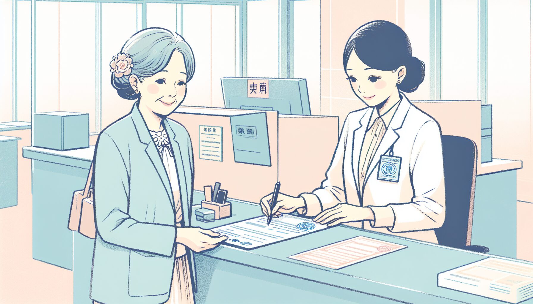 改葬許可申請書を市区町村役所に提出するシーン