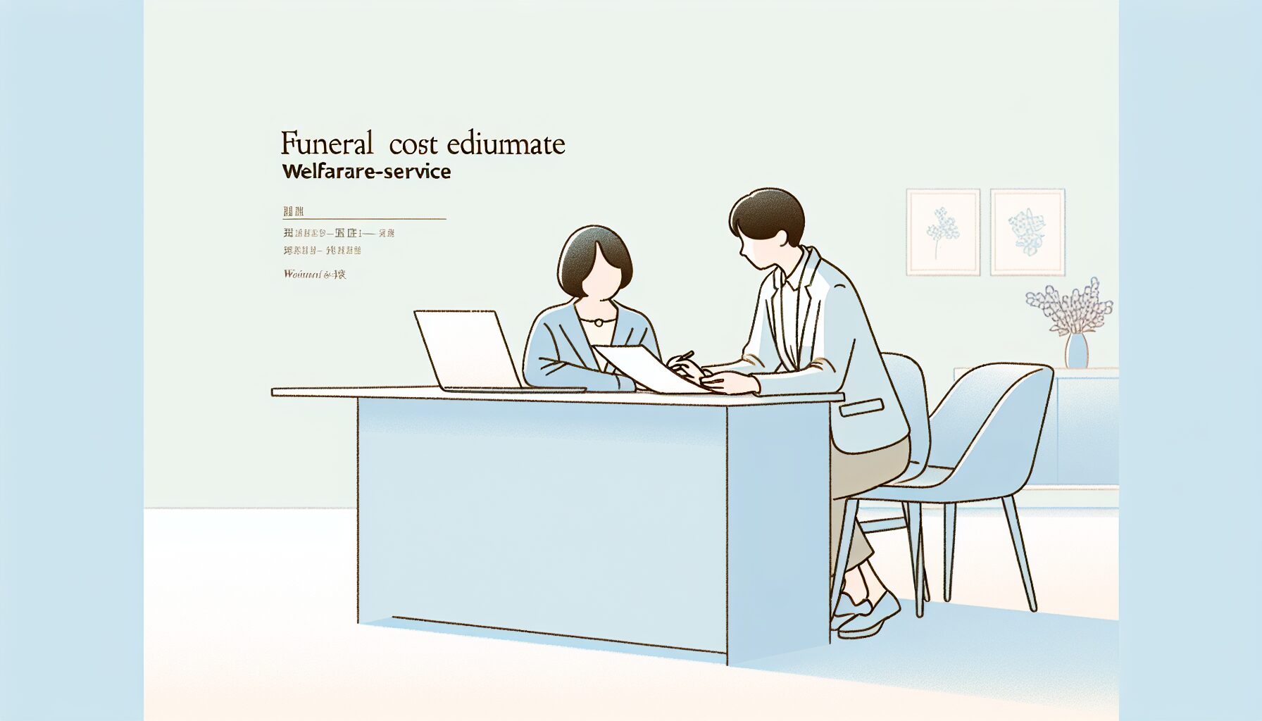 直葬の費用見積書を確認するイラスト