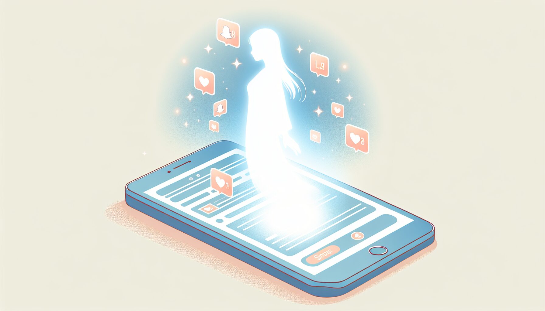 死後もSNSに残るデジタルの幽霊のイラスト