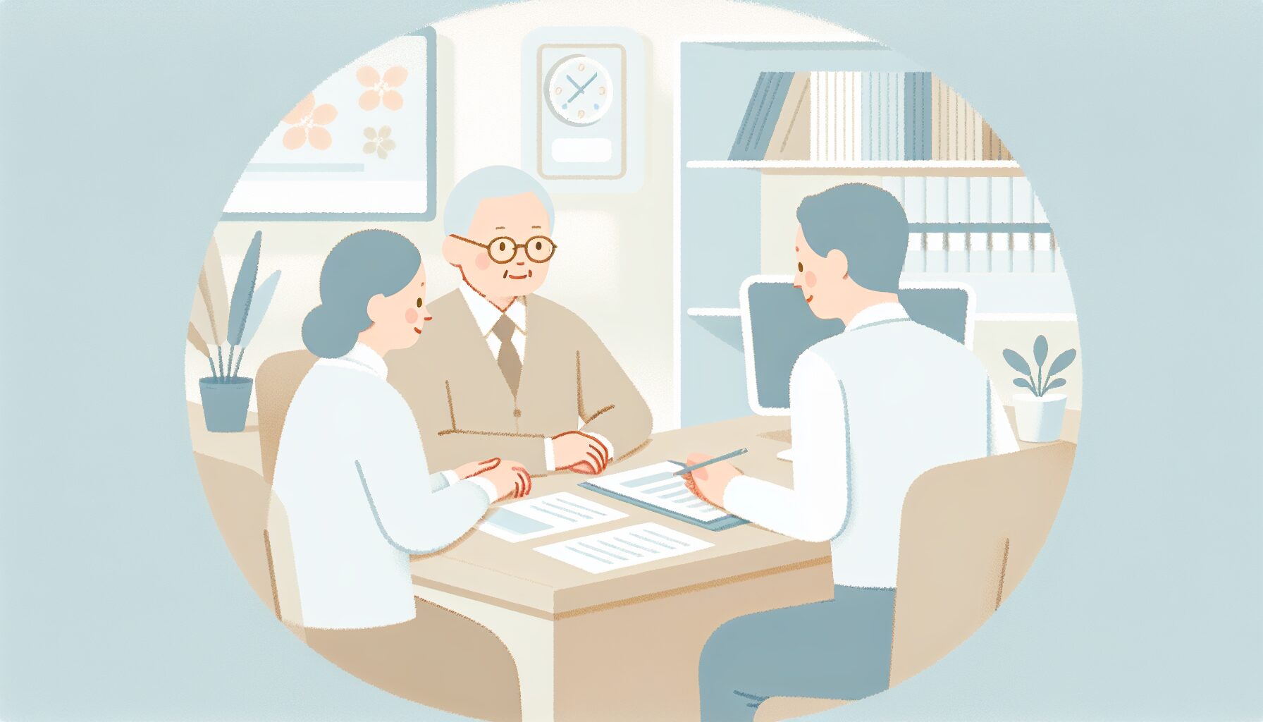 専門家に遺言書作成を相談する様子