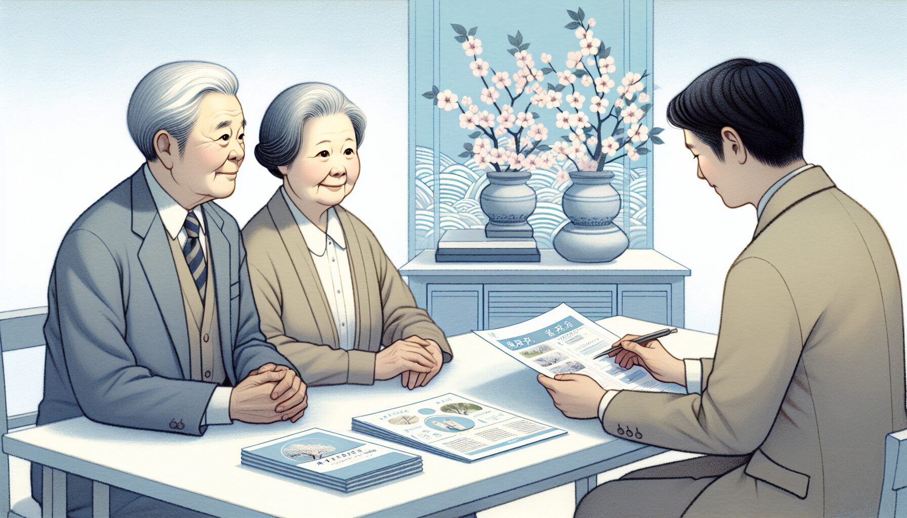 お墓の種類を相談する夫婦