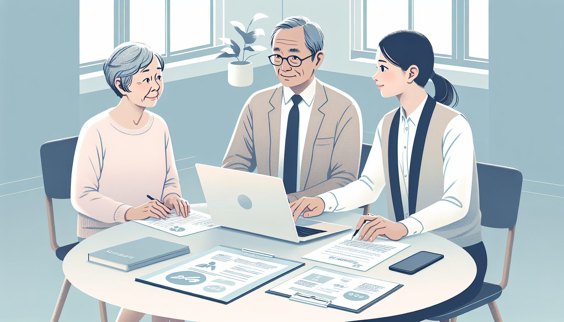 専門家に財産の相談をする親子のイメージ