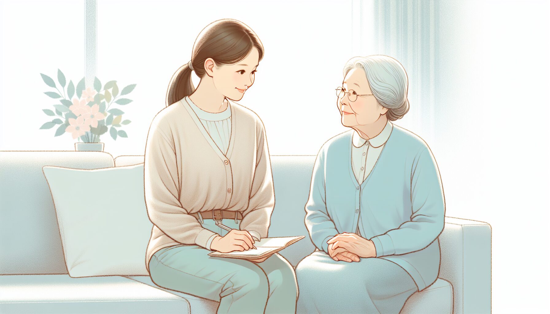 親子でエンディングノートを一緒に書くイメージ