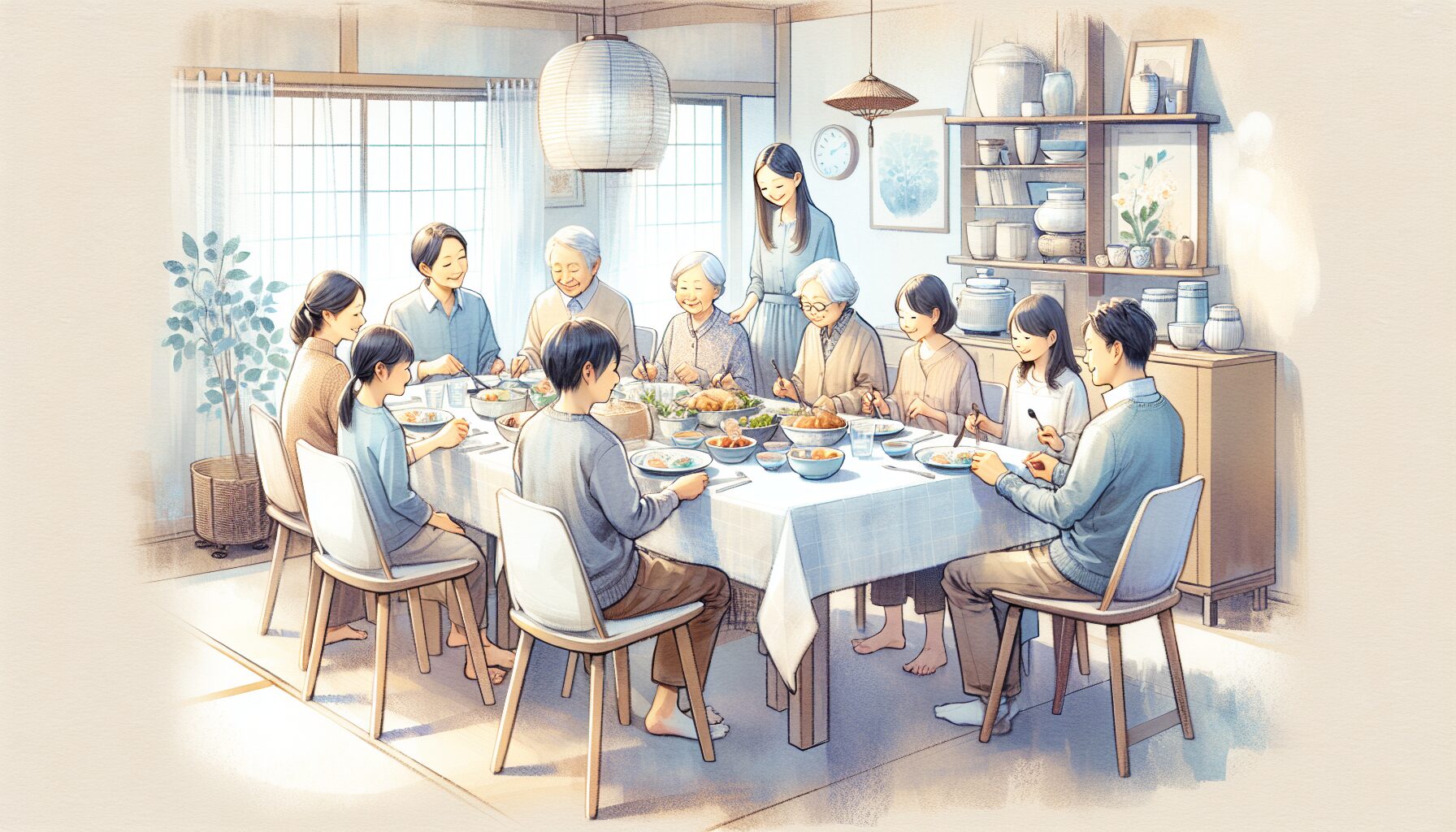 家族が集まる食卓での温かな会話