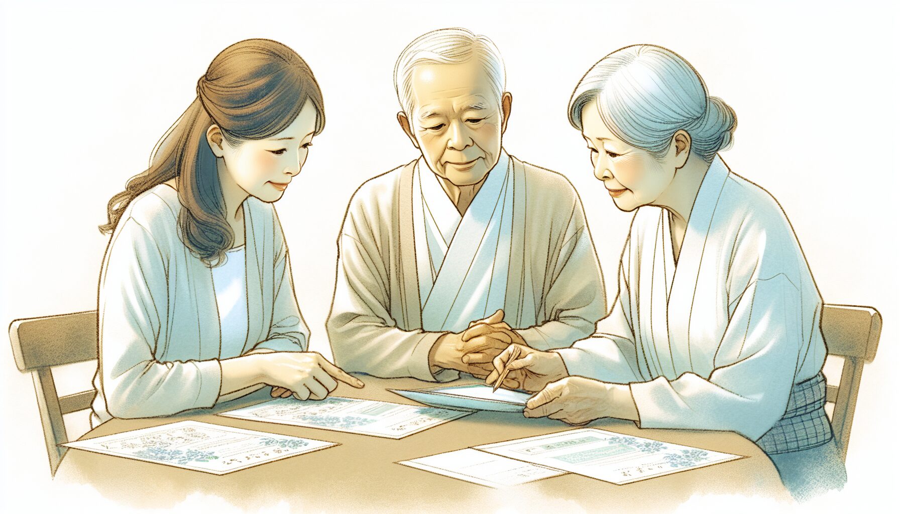 兄弟姉妹で協力して親の終活を進める場面