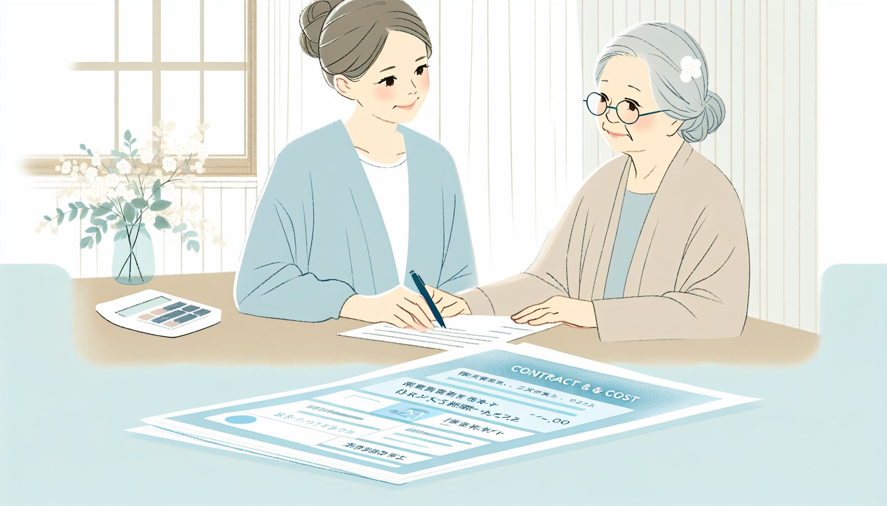 死後事務委任契約書に署名するイメージ