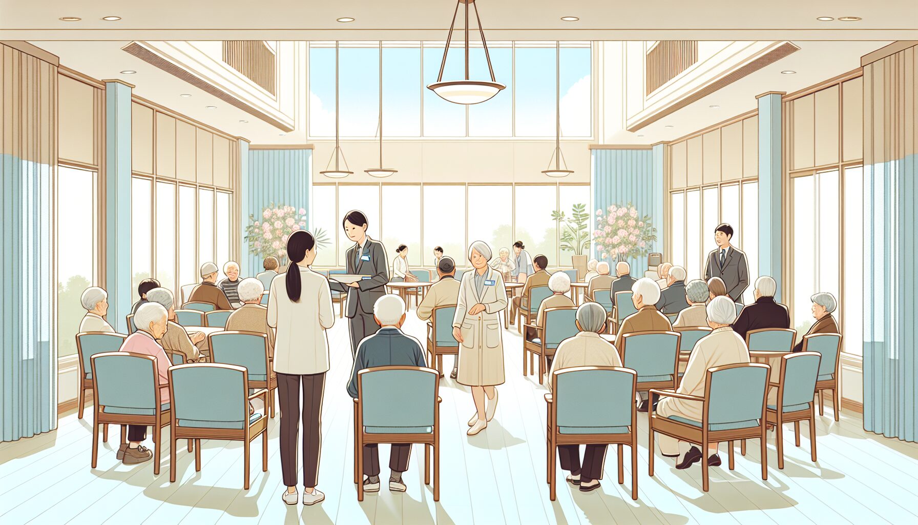 地域の行政施設を表すイラスト